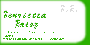 henrietta raisz business card